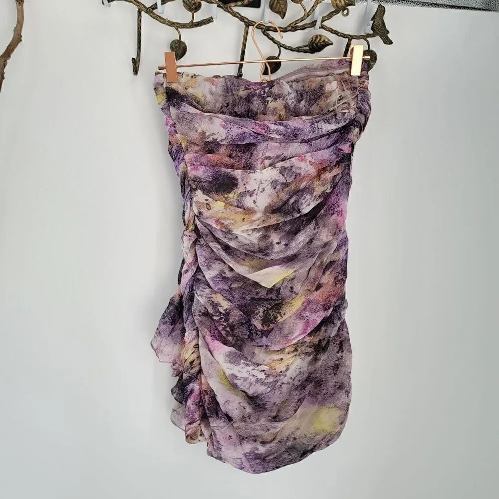 Elizabeth and James silk floral mini dress Y2k